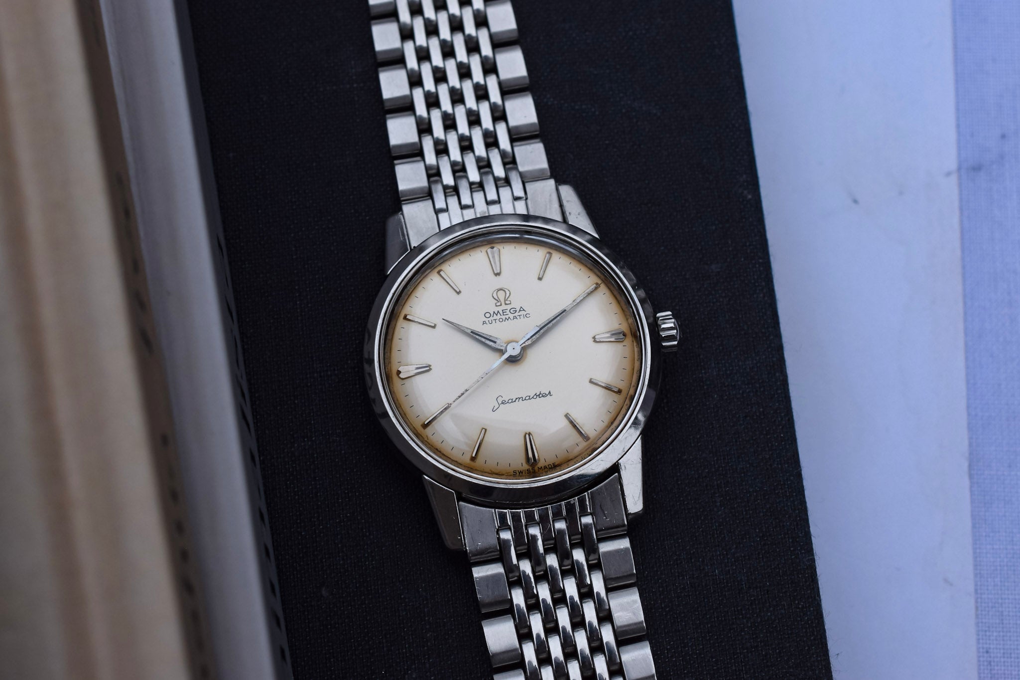 Vintage Omega Seamaster with Original Beads of Rice Bracelet