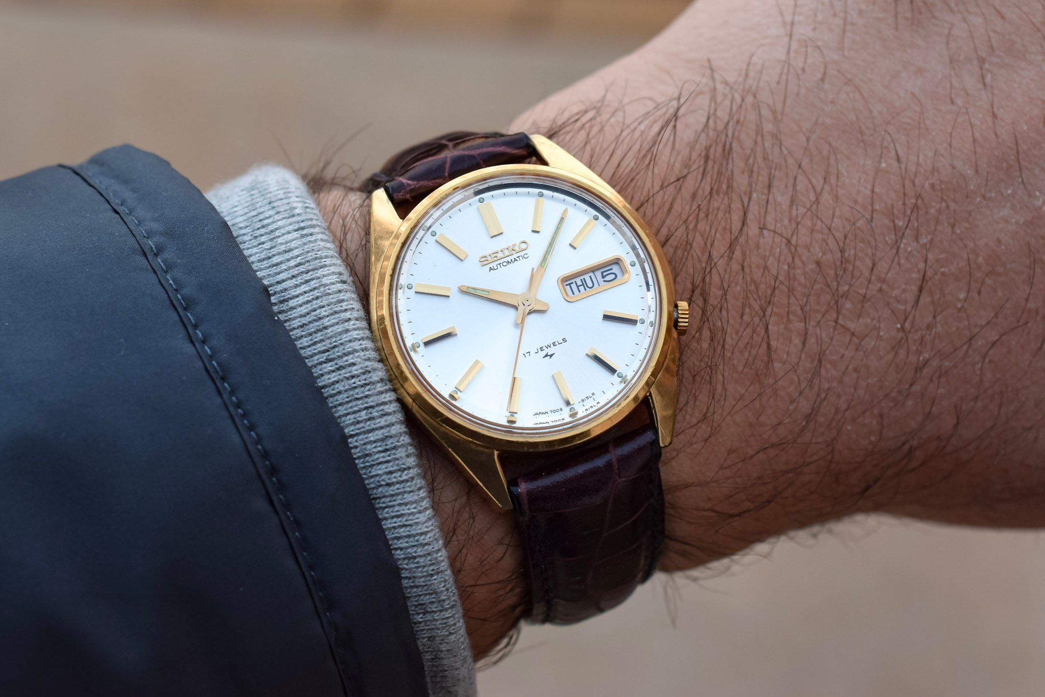 Seiko day date clearance gold