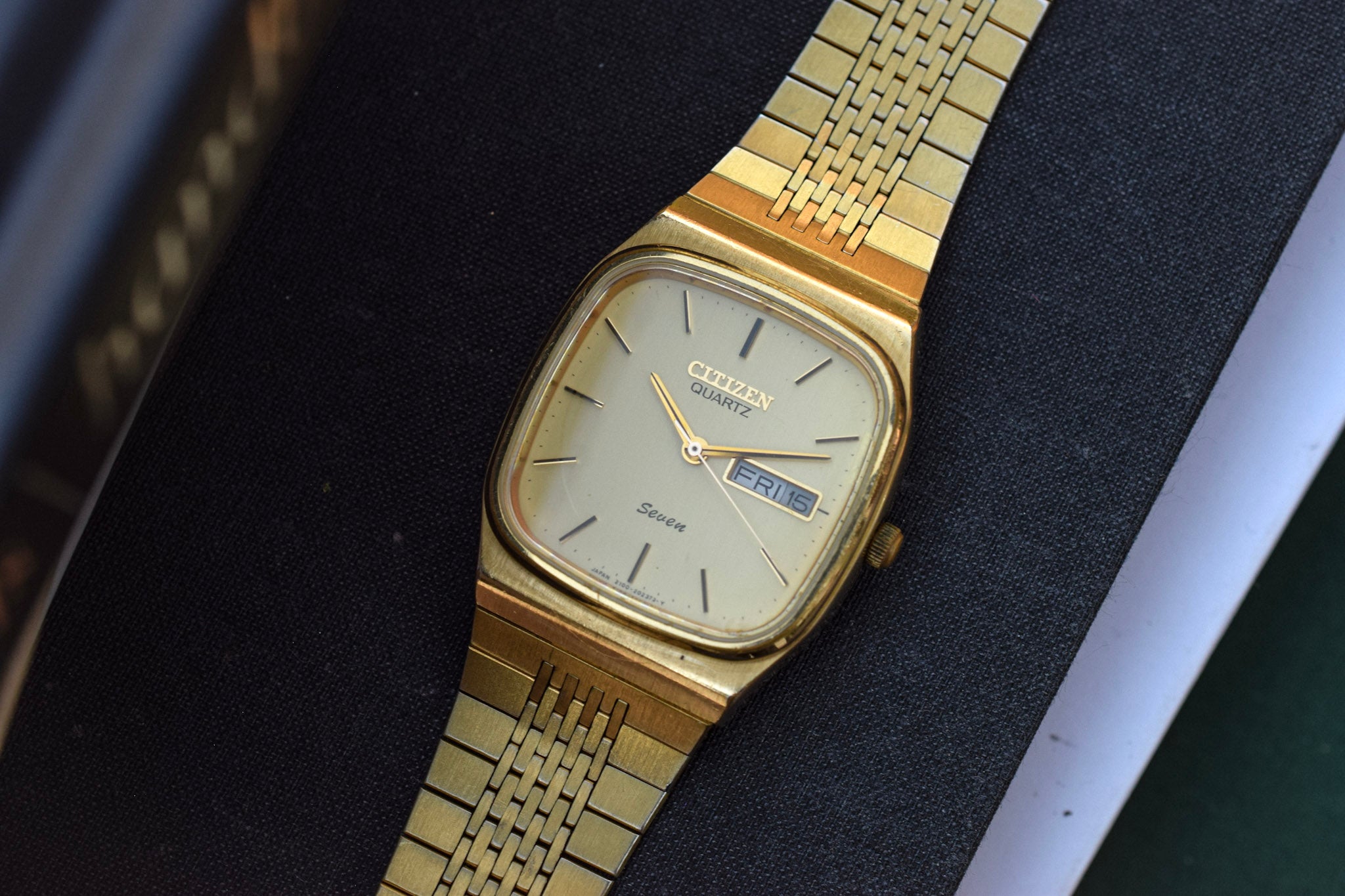 1982 Citizen Seven Quartz Day Date TV Watch