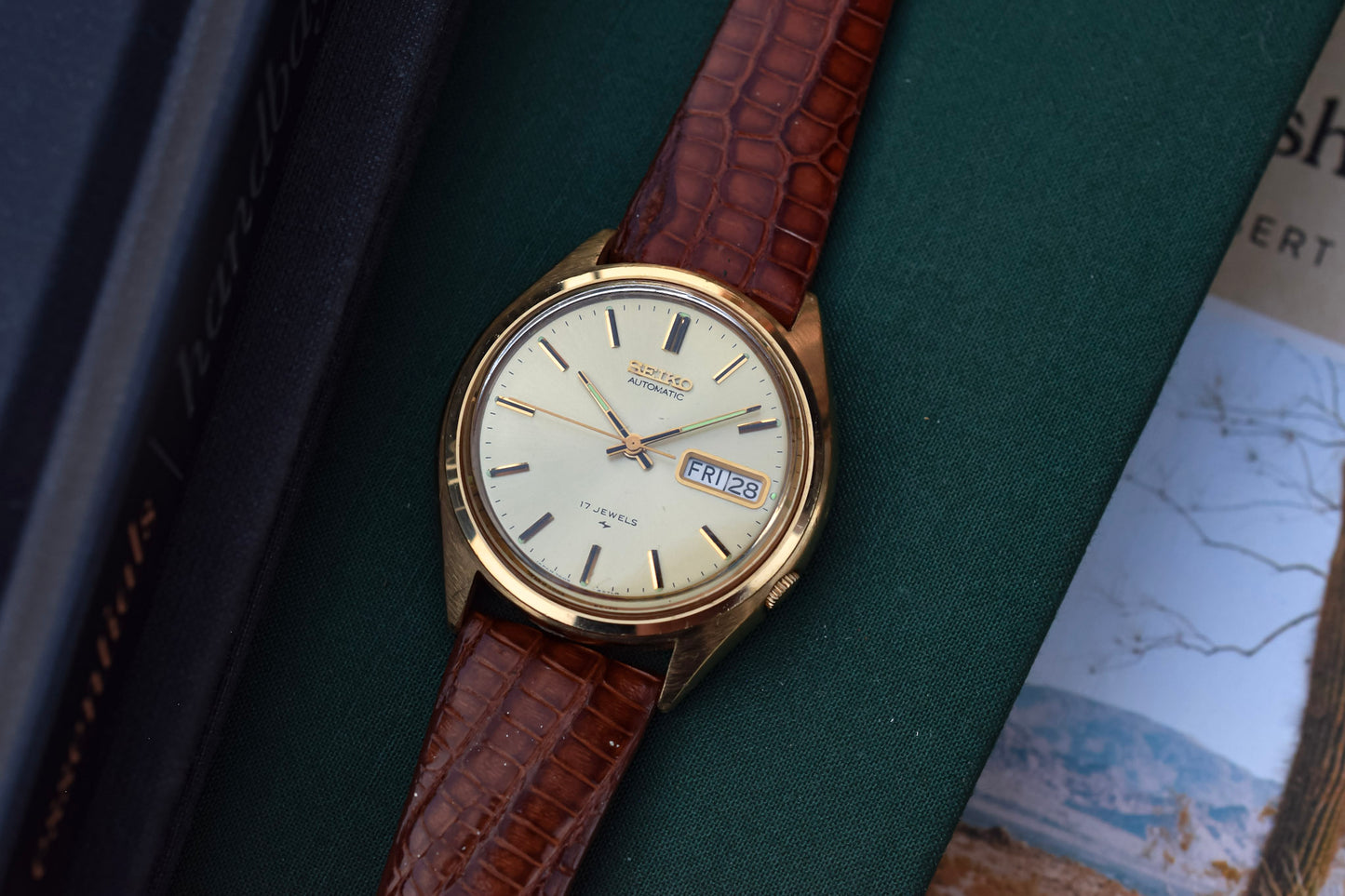 1980 Seiko Automatic Gold-Tone Day/Date Watch