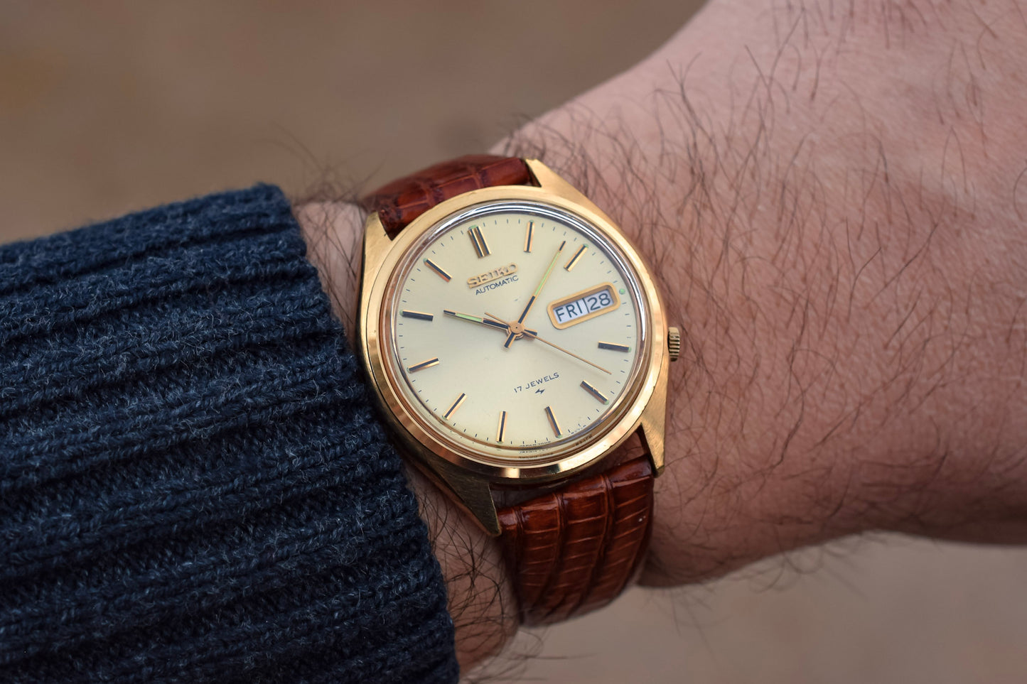 1980 Seiko Automatic Gold-Tone Day/Date Watch