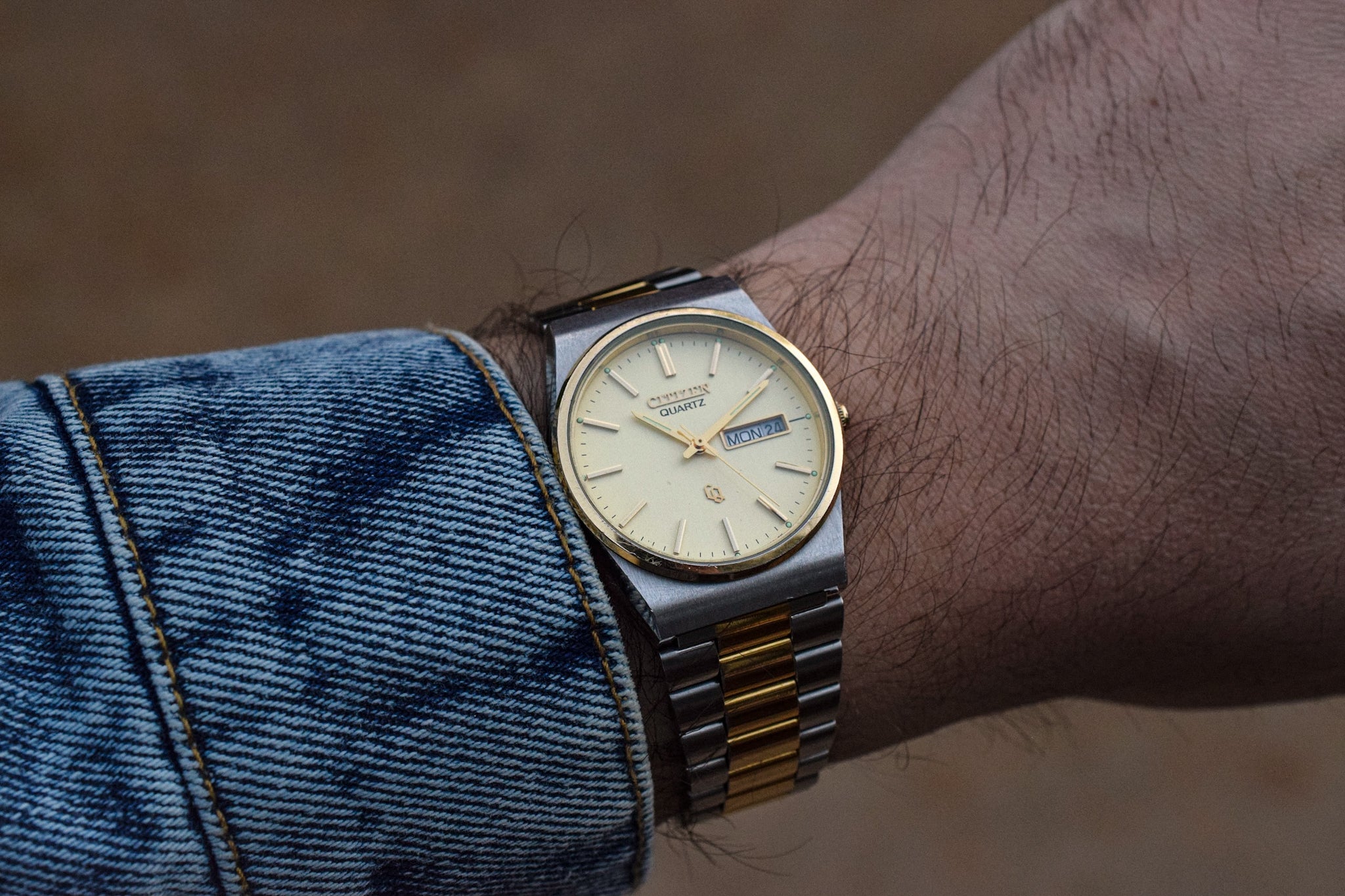 Vintage Citizen Two Toned CQ Day-Date